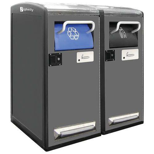 Illustration de : Double poubelle connectée Bigbelly compacteur