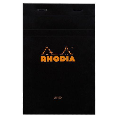 Illustration de : Bloc agrafé noir ligné - Rhodia