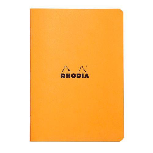 Illustration de : Cahier orange piqué réglure ligné - Rhodia