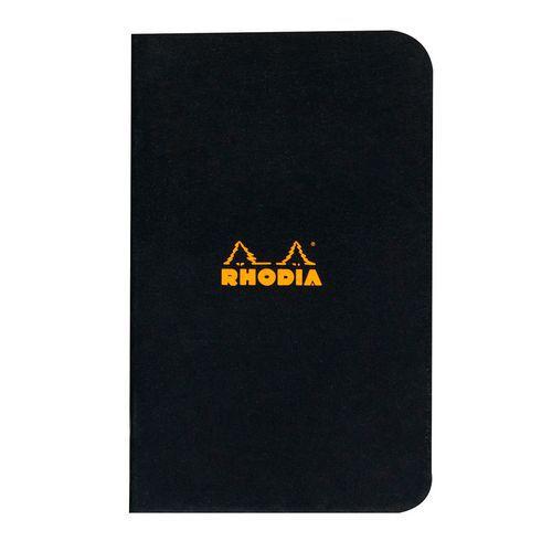 Illustration de : Carnet noir piqué petits carreaux - Rhodia