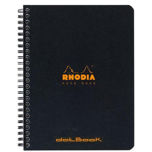 Illustration de : Cahier noir reliure intégrale réglure dot - Rhodia