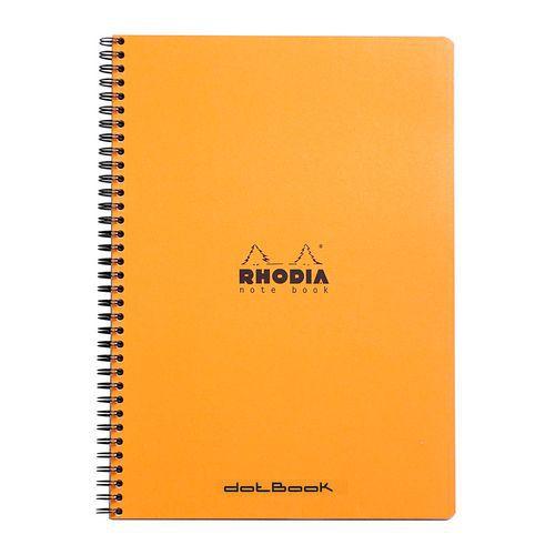 Illustration de : Cahier orange reliure intégrale réglure dot - Rhodia