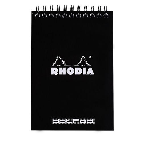 Illustration de : Bloc noir reliure intégrale réglure dot - Rhodia