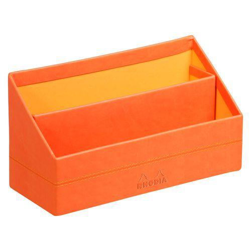Porte-courrier simili cuir italien 25 x 10 x 14 cm tangerine thumbnail image 1
