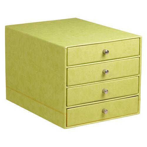 Illustration de : Trieur 4 tiroirs simili cuir - Rhodia