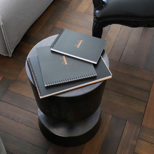 Illustration de : Bloc note noir ligné A5 90g - Rhodia