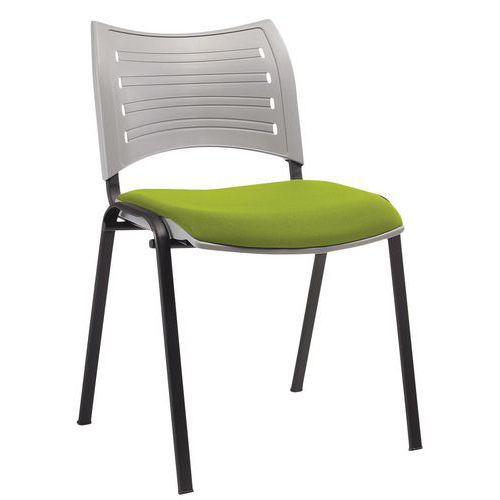 Lot de 2 chaises Yuma dos polypro Gris assise Vert pieds Noir thumbnail image 1
