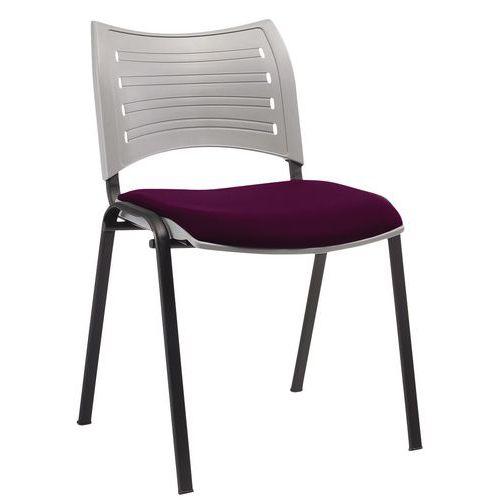 Lot de 2 chaises Yuma dos polypro Gris assise Fuschia pieds Noir thumbnail image 1