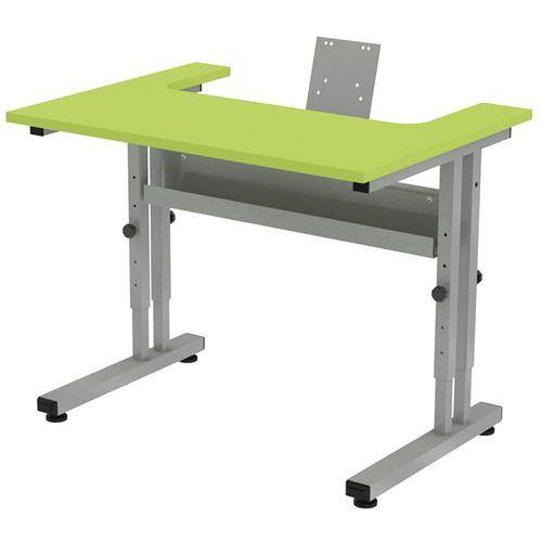 Illustration de : Poste écran semi encastré Mini réglable mélaminé