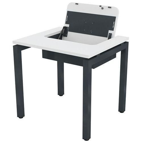 Illustration de : Poste écran rabattable Arcade mélaminé