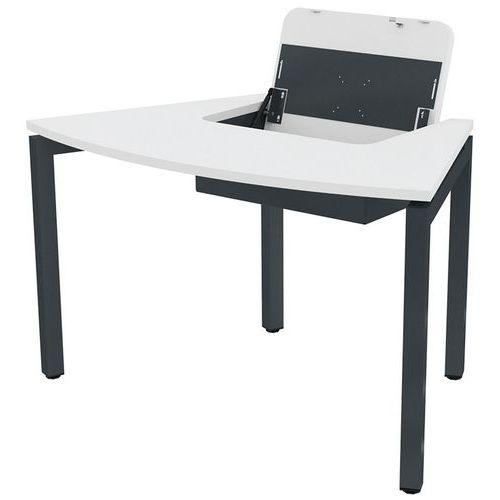 Illustration de : Poste écran incurvé rabattable Arcade mélaminé