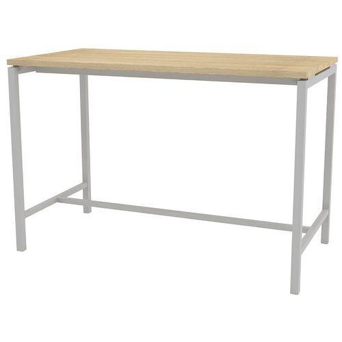Illustration de : Table réunion haute Creo 160 pied alu Quadrifoglio