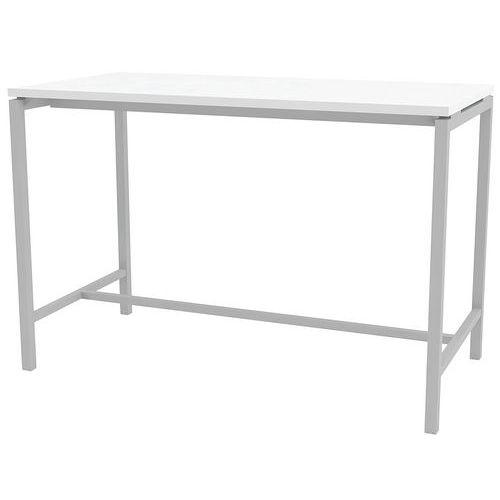 Illustration de : Table réunion haute Creo 160 pied alu Quadrifoglio