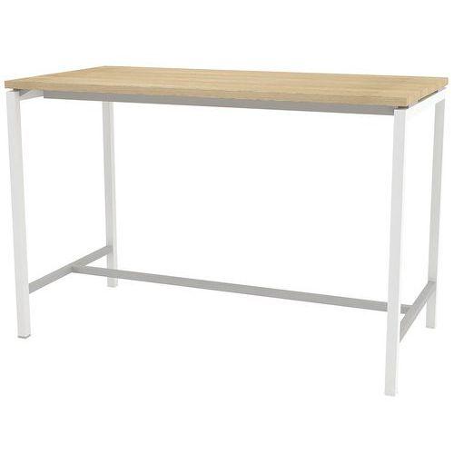 Illustration de : Table réunion haute Creo 160 pied blanc Quadrifoglio