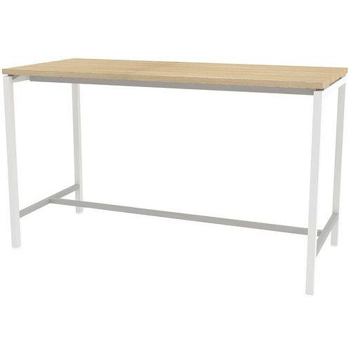 Illustration de : Table réunion haute Creo 180 pied blanc Quadrifoglio