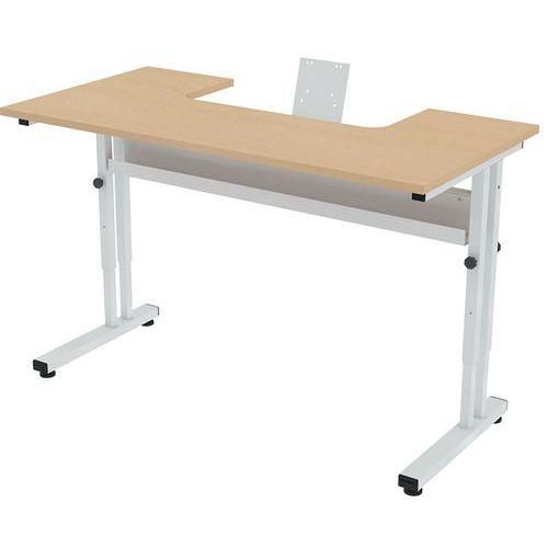 Illustration de : Poste écran semi encastré Mini réglable PMR mélaminé