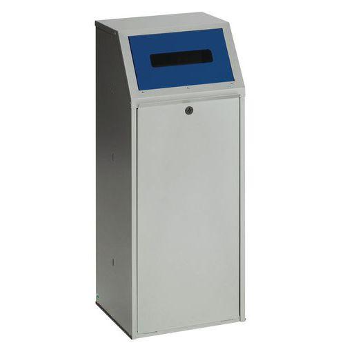 Poubelle de tri sélectif en acier - bleu 70L thumbnail image 1