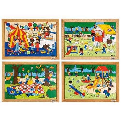 Illustration de : Puzzles d'activités pour enfants - ensemble de 4 - Educo