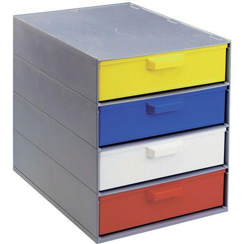 Bloc 4 plateaux-tiroirs couleurs panachées XM thumbnail image 1