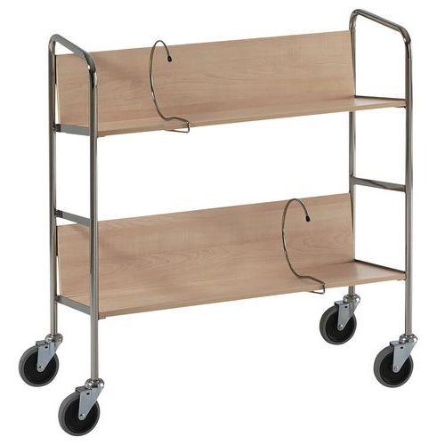 Illustration de : Chariot de classeurs - 2 plateaux - Capacité 75 kg