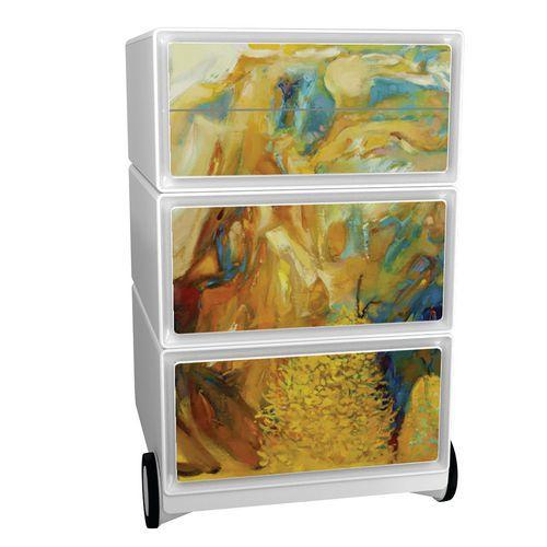 Caisson mobile Easy Office 4 tiroirs rangement corps blanc décor Camaieu thumbnail image 1