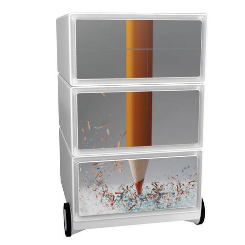 Illustration de : Caisson Easy Office Décor 4 tiroirs de rangement - Manutan Expert