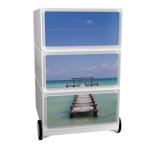 Caisson mobile Easy Office 4 tiroirs rangement corps blanc décor Ponton thumbnail image 1