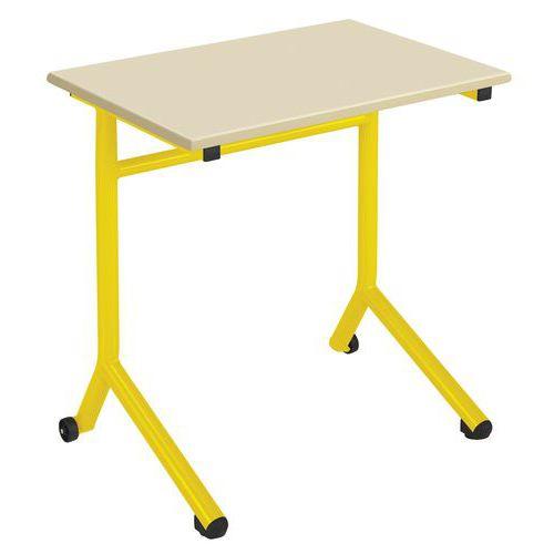 Illustration de : Table Atlas Mobile chants plaqués plateau Beige - Manutan Expert