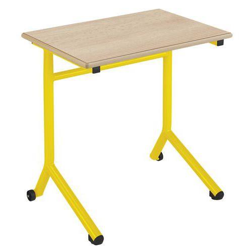 Illustration de : Table Atlas Mobile chants alaisés plateau Hêtre - Manutan Expert