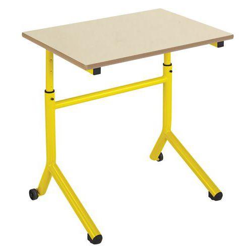 Illustration de : Table Atlas Mobile réglable chants alaisés Beige- Manutan Expert