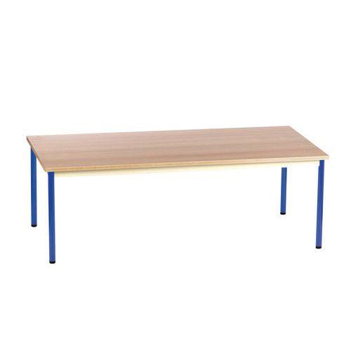 Illustration de : Table Chloé rectangulaire plateau hêtre 4 pieds - Mobidecor