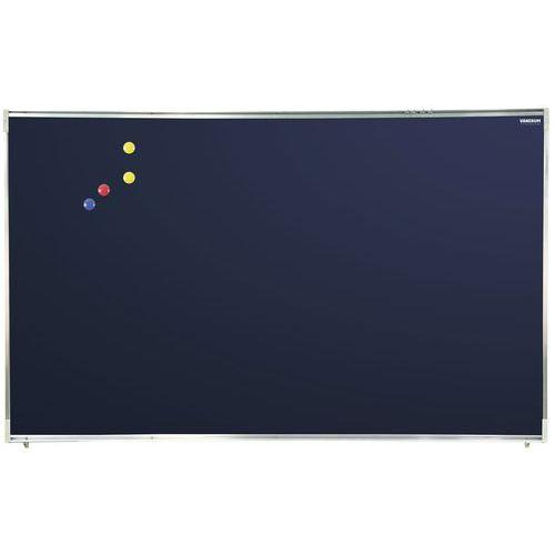 Illustration de : Tableau simple émaillé bleu cadre alu strié naturel - Manutan Expert