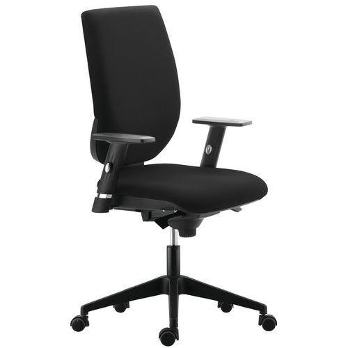 Illustration de : Fauteuil de bureau Tertio haut dossier synchrone accoudoir réglable tissu M1