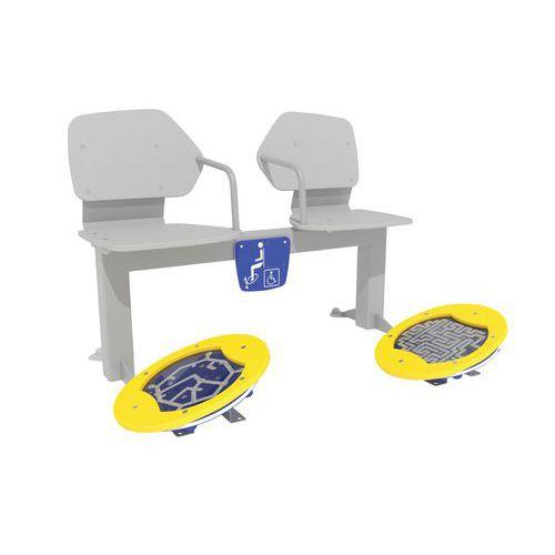 Illustration de : Banc double plat psychomoteur