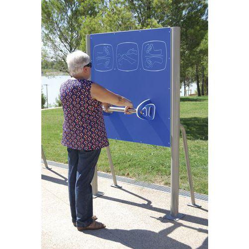 Illustration de : Panneau avec rouleau rotatif