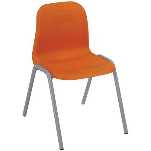 Illustration de : Chaise Lise - Piétement coloris: Gris