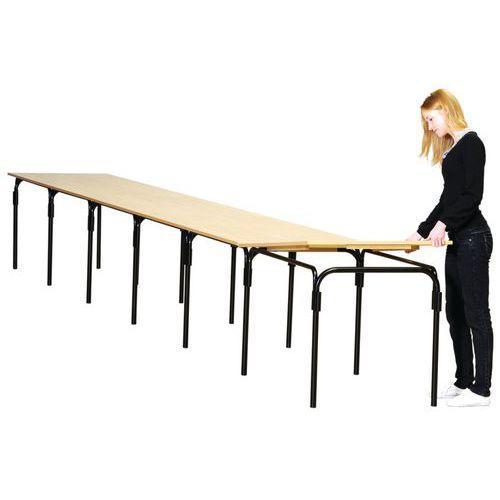 Lot de 5 Tables démontables Infini s 120 x 80 cm plateau coloris hêtre thumbnail image 1
