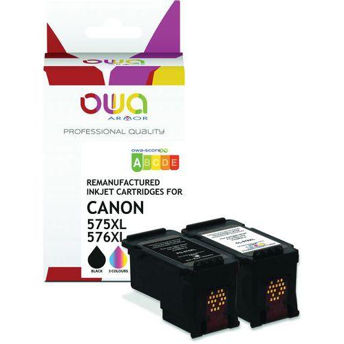 Illustration de : Cartouche d'encre remanufacturée - 1x noir 1x 3 couleurs - OWA