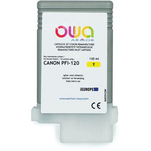 Cartouche remanufacturée large format Canon PFI120 - Jaune thumbnail image 1