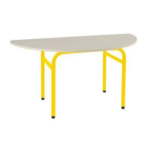 Illustration de : Table Elodie II demi-lune, 4 pieds tube