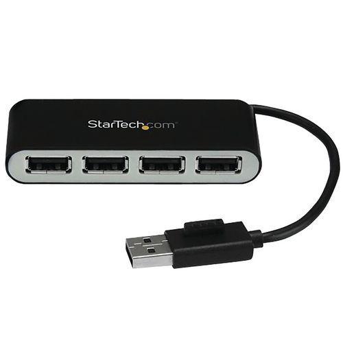 Illustration de : Hub USB 2.0 portable à 4 ports avec câble intégré StarTech