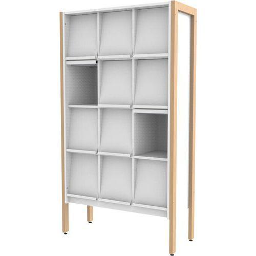 Illustration de : Présentoir à revues Ellipse structure hêtre massif - Manutan Expert