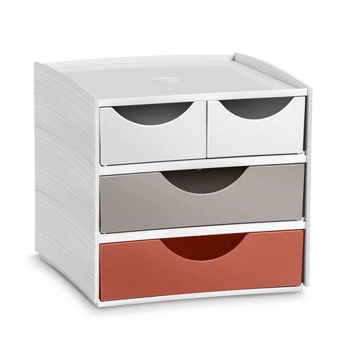 Illustration de : Mini Module de classement MyCube 3-211 Blanc Sable Terracotta - CEP