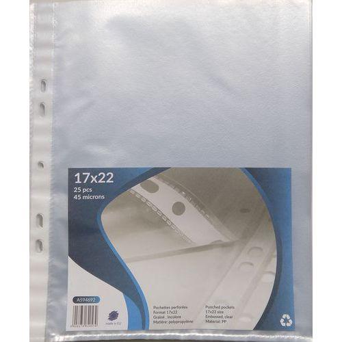 Illustration de : Pochette polypropylène incolore perforés 17 x 22 cm