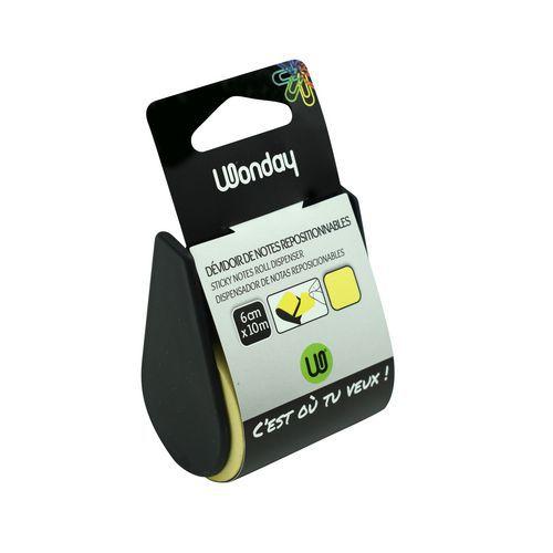 Illustration de : Rouleau distributeur de notes adhésives 10 m x 60 mm - Wonday