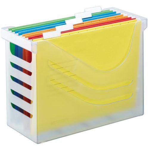 Illustration de : Boîte de classement avec 5 dossiers suspendus