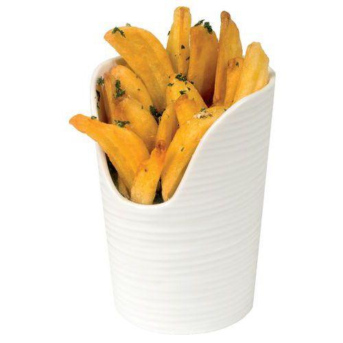 Cornet à frites en porcelaine ø9 cm blanc-Plisse'O thumbnail image 1
