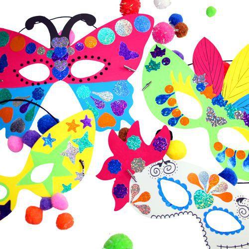 Illustration de : Lot de 24 masques à décorer avec élastique - Cléopatre