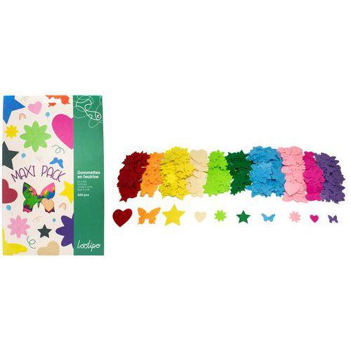 Illustration de : Lot de 600 gommettes feutrine thème printemps - Loolipo