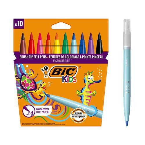 Illustration de : Etui 10 feutres visaquarelle - Bic